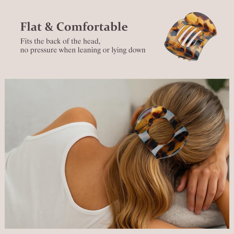 ZHENSILK 8PCS Flat Hair Clips for Women, NonSlip Flat Claw Clip for Thick and Thin Hair, 2 Styles Strong Grip Hair Clips Accessories for Daily Styling - Image 3